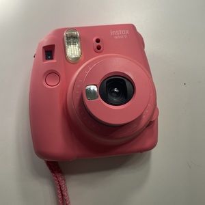Flamingo pink Instax mini 9 camera